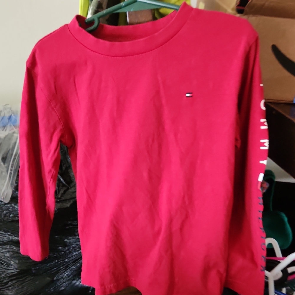 Tommy Hilfiger Red Long Sleeve Tee Casual Style